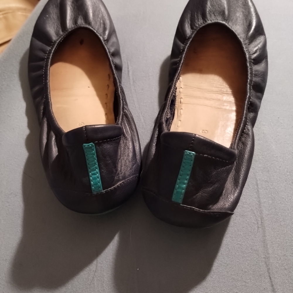 Tieks Black Leather Flats